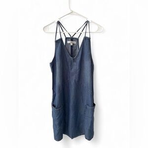 Abercrombie & Fitch Navy Blue Denim Dress with Pockets